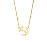 The Jewellery Stockroom 18ct Yellow Gold Plated Sterling Silver Sideways Anchor Necklace