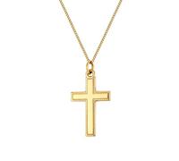 The Jewellery Stockroom 9ct Rolled Gold Cross Pendant with Beaded Edge
