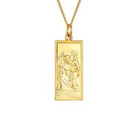The Jewellery Stockroom 9ct Rolled Gold Rectangle St Christopher Pendant