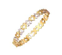 The Jewellery Stockroom 9ct rolled gold two-tone reverse heart bangle/ 2021 Lockdown Valentine's Day Gift for Her Girlfriend Wife