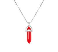 The Jewellery Stockroom Garnet Silver Plated Crystal Drop Charm Necklace