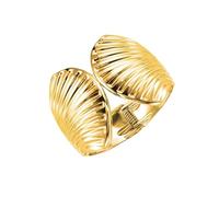 The Jewellery Stockroom Gold Plated Contemporary Open Clam Shell Style Wide Cuff Statement Bracelet