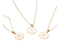 The Jewellery Stockroom Gold Plated Mother of Pearl Zodiac Charm Necklace - Gemini