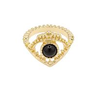 The Jewellery Stockroom Gold Plated Onyx Eye Ring - O