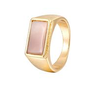 The Jewellery Stockroom Gold Plated Smokey Quartz Rectangle Signet Ring - Size J