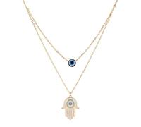 The Jewellery Stockroom Gold Plated Sterling Silver Hamza Evil Eye Necklace