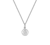 The Jewellery Stockroom Miniature sterling silver St Christopher pendant with bevelled edge - 16 Inches