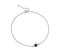 The Jewellery Stockroom Sterling Silver Birthstone CZ Rubover Bracelet - September