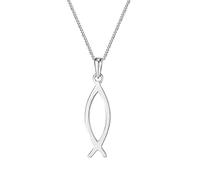 The Jewellery Stockroom Sterling Silver Ichthys Fish Pendant - 20 Inches
