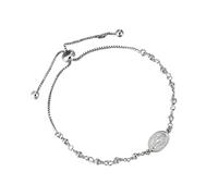 The Jewellery Stockroom Sterling Silver Rosary with Miraculous Medal Adjustable Chain Bracelet