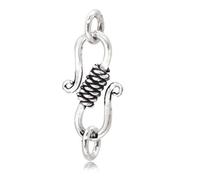 The Jewellery Store London - 925 Nickel-Free Sterling Silver S Hook Eye Clasp (20mm) - Handmade Jewellery Finding for Necklaces, Bracelets & Lobster Clasps