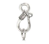 The Jewellery Store London - 925 Sterling Silver S Hook Eye Clasp (18mm) - Handmade, Nickel-Free Jewellery Clasp for Necklaces, Bracelets & Lobster Clasps
