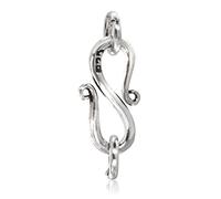 The Jewellery Store London - 925 Sterling Silver S Hook Eye Clasp (18mm x 6mm x 1.9mm) - Handmade, Nickel-Free Jewellery Finding for Necklaces, Bracelets & Lobster Clasps