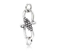 The Jewellery Store London - 925 Sterling Silver S Hook Eye Clasp (20mm) - Handmade, Nickel-Free Jewellery Finding for Necklaces, Bracelets & DIY Clasp Projects
