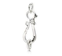 The Jewellery Store London - 925 Sterling Silver S Hook Eye Clasp (20mm x 8mm x 1.9mm) - Handmade, Nickel-Free Jewellery Finding for Necklaces, Bracelets & Lobster Clasps