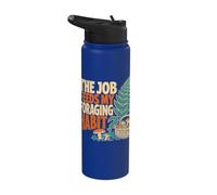 The Job Feeds My Foraging Habit Mushroom Forager Stainless Steel Insulated Water Bottle