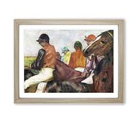 The Jockeys By Edgar Degas Classic Painting Framed Print | A4 Oak Framed Wall Art | Ready to Hang | Classic Historical Picture | Living Room Bedroom Lounge Office