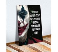 THE JOKER MOVIE CANVAS WALL ART PRINT ARTWORK MADNESS QUOTE (24in x 16in / 60cm x 40cm)