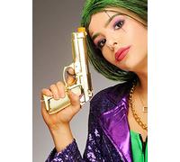 The Joker Style Fancy Dress Gold Plastic Prop Gun