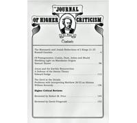 The Journal of Higher Criticism Volume 17 Number 1