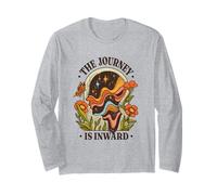 The Journey is Inward - Vintage 70s Meditation Art Long Sleeve T-Shirt