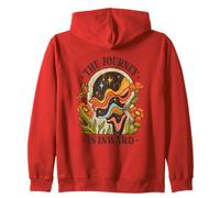 The Journey Is Inward - Vintage 70s Meditation Art Zip Hoodie
