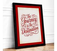 The Journey is the Destination Vintage Framed Wall Art Print A2 (59.4×42cm) Black, Wall Decor for Living Room, Bedroom, Office & Home, Ready to Hang, Art Gift