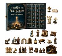 The Journey To Bethlehem Advent Calendar 2026 Nativity Advent Calendar | 24 Acrylic Ornaments Filled with Faith 24-Day Bethlehem Trip Christmas Countdown Religious Keepsakes Seasonal-A