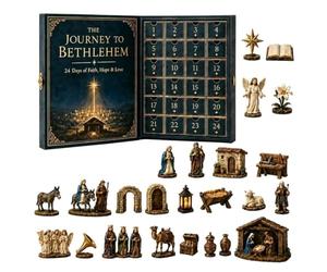 The Journey To Bethlehem Advent Calendar 2026 Nativity Advent Calendar | 24 Acrylic Ornaments Filled with Faith 24-Day Bethlehem Trip Christmas Countdown Religious Keepsakes Seasonal-A