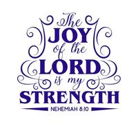 The Joy of The Lord is My Strength Lettering Stickers 54.6x57.3cm It Won't Fall Off DarkBlue