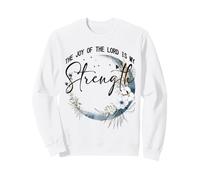The Joy Of The Lord Is My Strength Scripture Floral Wreath Sweatshirt