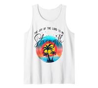 The Joy of The Lord is My Strength Scripture Retro Tropics Tank Top