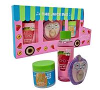 The Juice Box Bath Gift Set, Watermelon Body Wash 100ml, Papaya Body Butter 50ml, Bath Fizzer