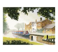 The Junction, Canal Counted Cross Stitch, 14 Count Aida - John Clayton - Heritage Crafts