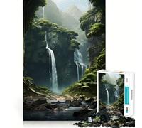 The Jungle WaterFall 1000 Piece Jigsaw Puzzles for Adults Brain Tease Toy Relax Time Perfect Cut Memorable Gift (38x26cm)