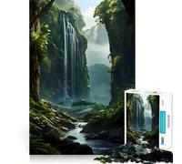 The Jungle WaterFall 1000 Piece Jigsaw Puzzles for Adults Jigsaw Mental Toy Soothing Fun Premium Cut Birthday Gift (38x26cm)