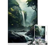 The Jungle WaterFall Jigsaw Puzzles 1000 Piece for Adults Great Gifts for Games Birthday Present Toy Wall Decor Suitable for People Aged 14 And Above (38x52cm)