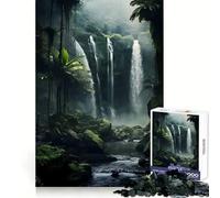 The Jungle WaterFall Jigsaw Puzzles for Teenagers 1000 Pieces Raise Memory Slow Enjoy Clean Edge (38x52cm)