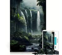 The Jungle WaterFall Jigsaw Puzzles for Teenagers 1000 Pieces Raise Memory Slow Enjoy Clean Edge (38x52cm)
