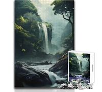 The Jungle WaterFall Jigsaw Puzzles1000 Pieces Educational Mental Focus Game Heartwarming Special Present Idea Size 50x75cm