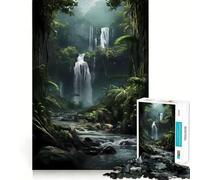 The Jungle WaterFall Jigsaws 1000 Pieces for Adults Brain Challenge Toy Peaceful Time Clear Cut Art Collectible (38x52cm)