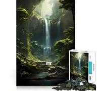 The Jungle WaterFall Jigsaws 1000 Pieces for Adults Brain Challenge Toy Peaceful Time Clear Cut Art Collectible (50x75cm)