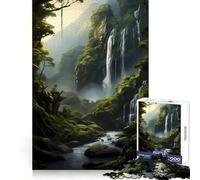The Jungle WaterFall Teenagers 1000 Piece Jigsaw Puzzle Mind Exercise Toy Group Play Precision Cut Festival Gift (38x26cm)