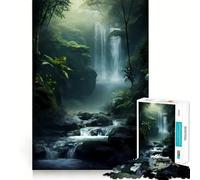 The Jungle WaterFall Teenagers 1000 Piece Jigsaw Puzzle Mind Exercise Toy Group Play Precision Cut Festival Gift (38x52cm)