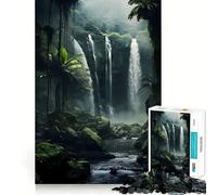 The Jungle WaterFall Teenagers 1000 Piece Jigsaw Puzzle Mind Exercise Toy Group Play Precision Cut Festival Gift (38x26cm)