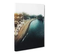 The Jurassic Coast Canvas Print | Gallery Wrapped 30mm Frame Wall Art | 30x20 inches | Ready to Hang | Modern Seascape Picture | Living Room Bedroom Lounge Office