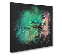 The Jurassic Coast In Dorset Paint Splash Canvas Print | Gallery Wrapped 30mm Frame Wall Art | 20x20 inches | Ready to Hang | Modern Seascape Picture | Living Room Bedroom Lounge Office
