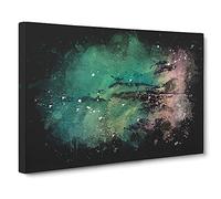 The Jurassic Coast In Dorset Paint Splash Canvas Print | Gallery Wrapped 30mm Frame Wall Art | 30x20 inches | Ready to Hang | Modern Seascape Picture | Living Room Bedroom Lounge Office