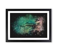 The Jurassic Coast in Dorset Paint Splash Framed Print | A2 Black Framed Wall Art | Ready to Hang | Modern Beach Picture | Living Room Bedroom Lounge Office
