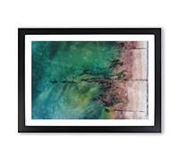 The Jurassic Coast in Dorset Painting Framed Print | A2 Black Framed Wall Art | Ready to Hang | Modern Beach Picture | Living Room Bedroom Lounge Office
